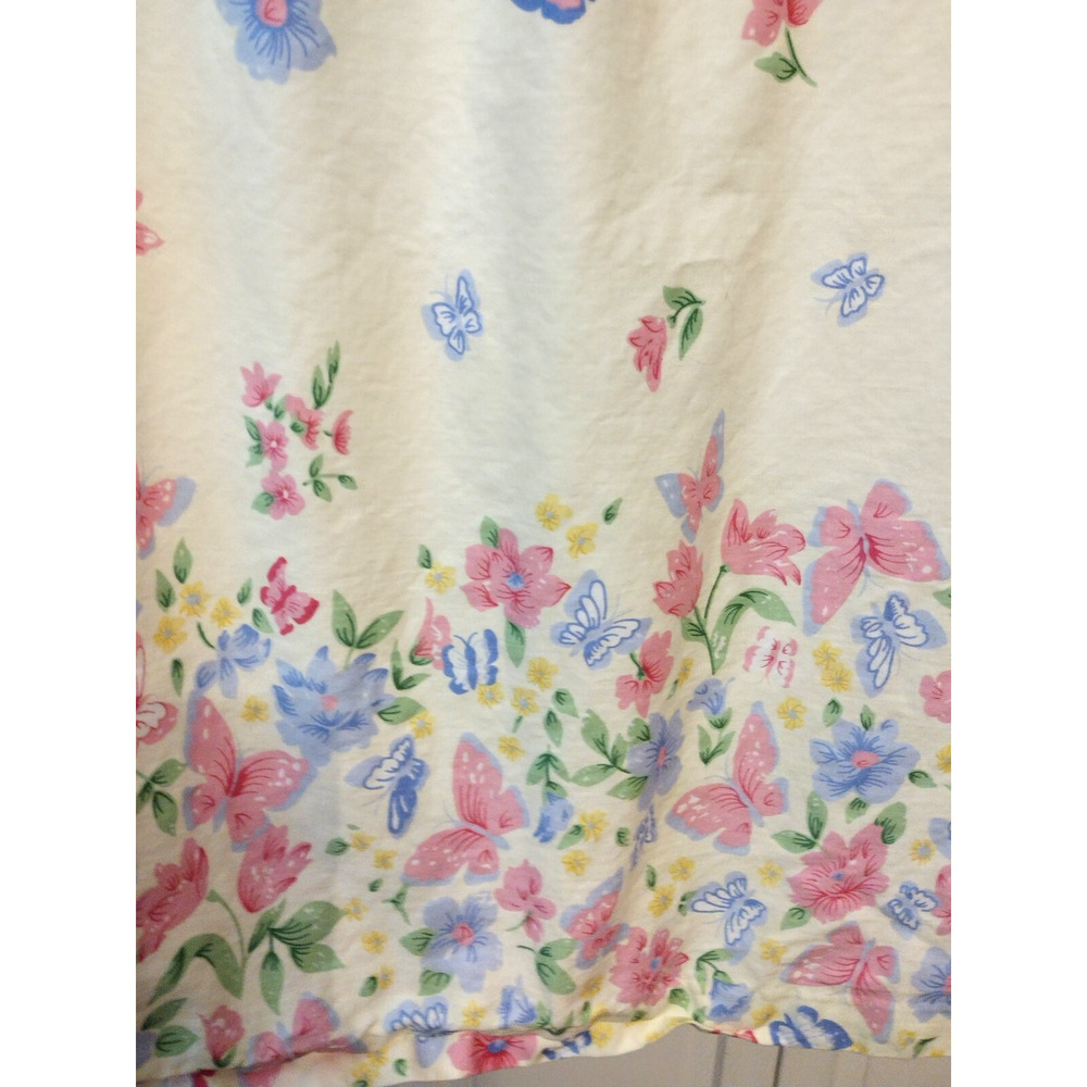 Coffee Time House Dress Duster Robe MuuMuu Yellow Floral Cotton Midi Pockets 1X - Picture 10 of 13